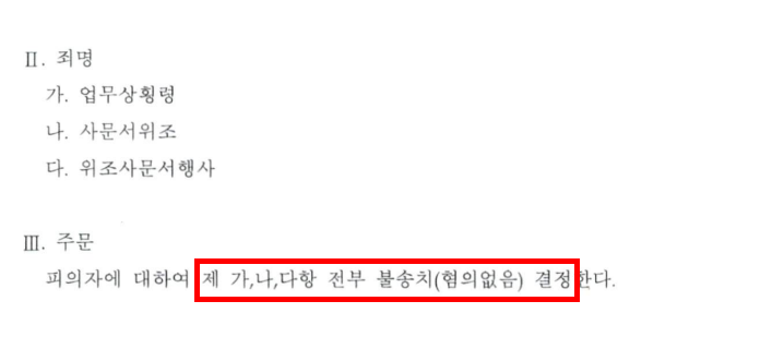 업무상횡령공소시효 무혐의 종결