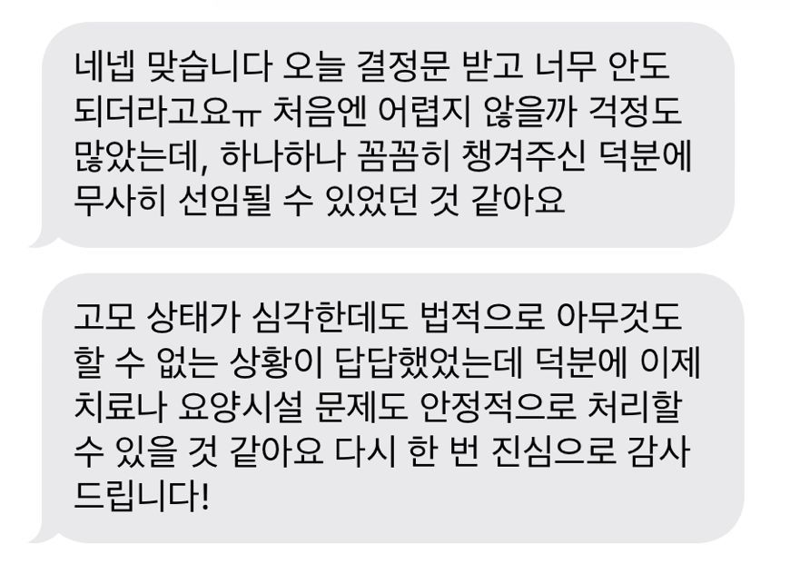 법정후견인 성년후견인 선임 개시 결정 후기