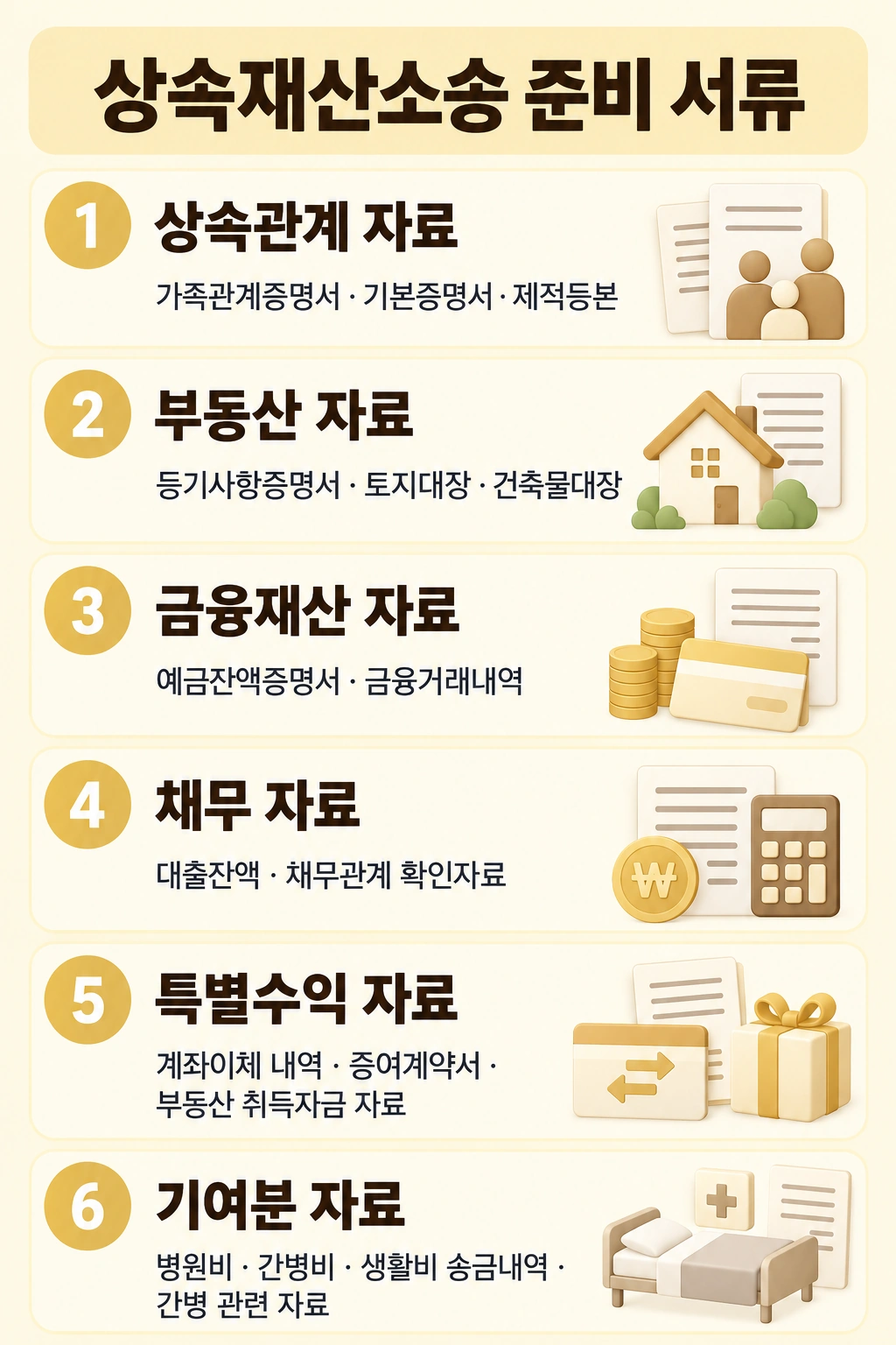 상속재산소송 준비 자료