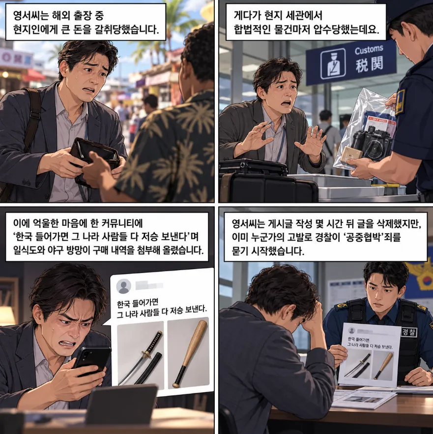 공중협박죄성립요건 다투게 된 영서씨의 '커뮤니티 글'