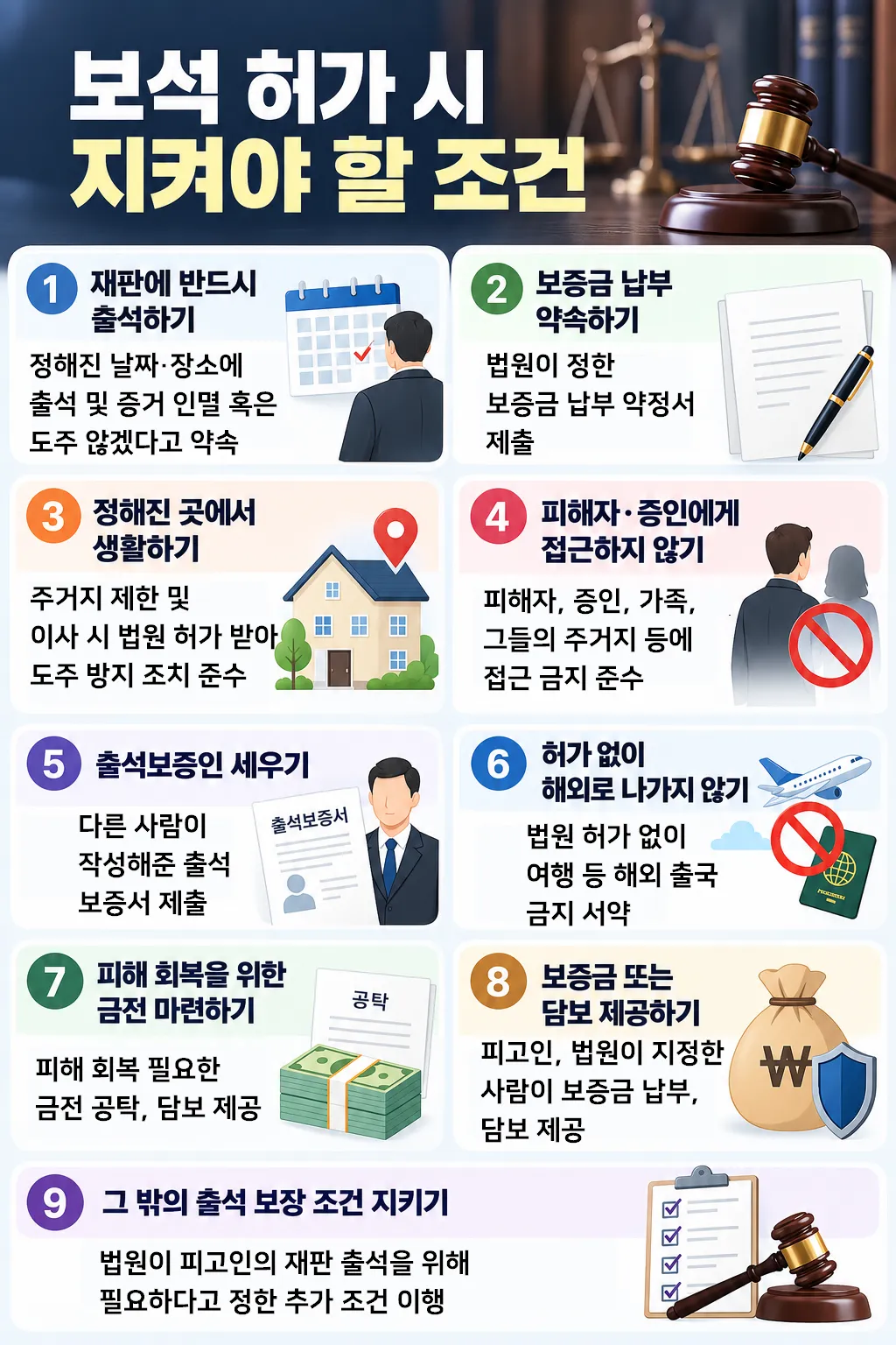 사기죄구속 보석 허가 되어도 지켜야 할 조건들