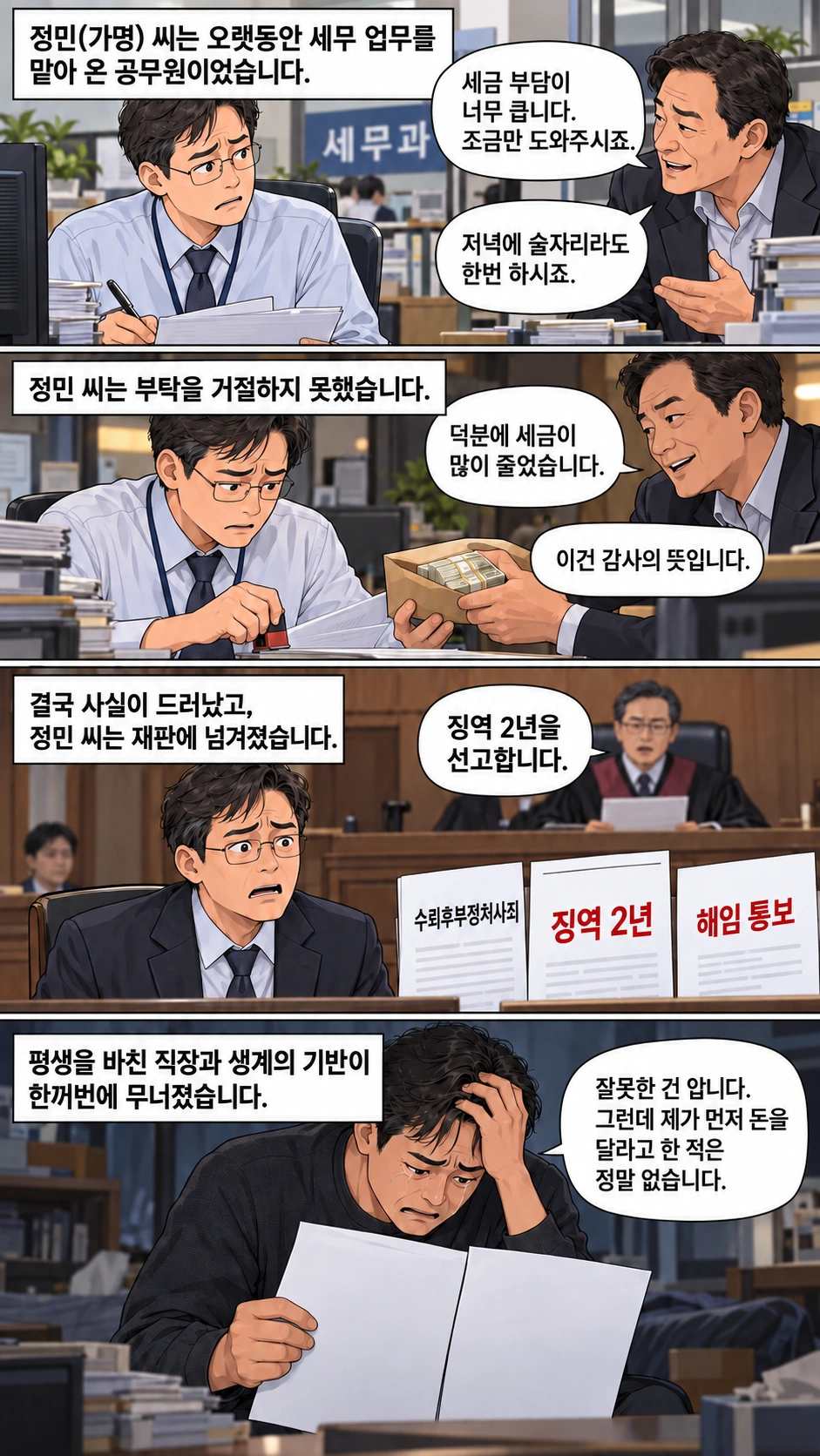 뇌물수수죄를 받게 된 의뢰인의 사연