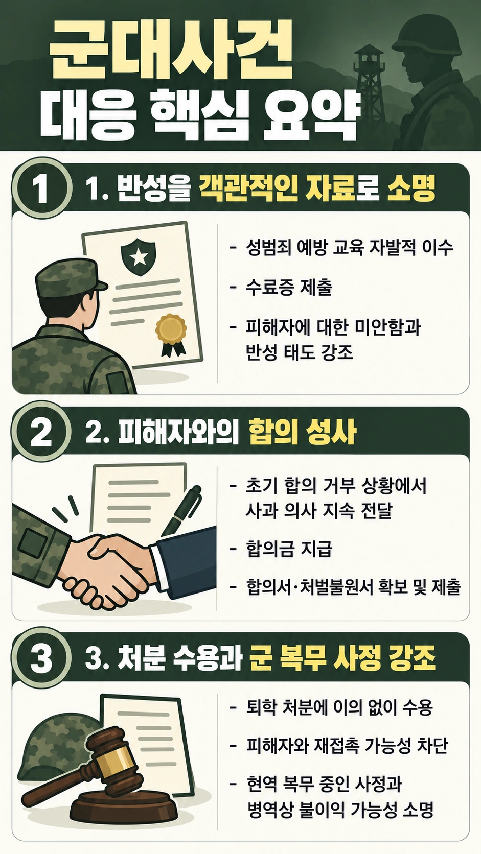 군대사건, 군인등강제추행 혐의 대응에 나선 군대변호사