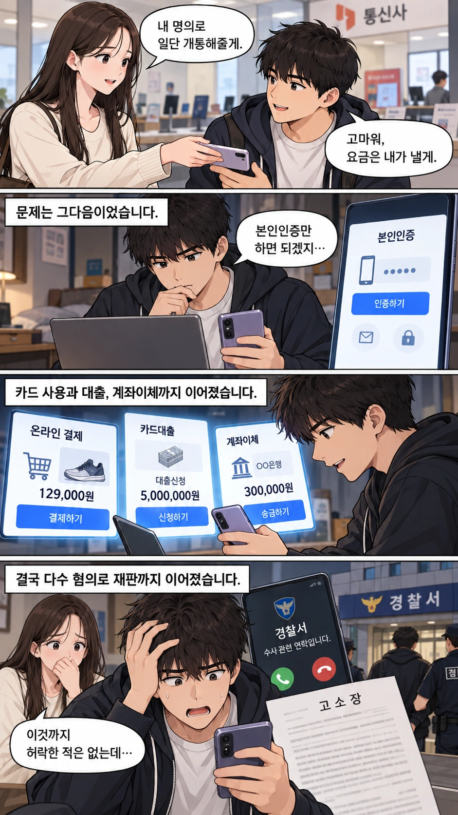 휴대전화 사용 허락에서 시작된 명의도용처벌 사건
