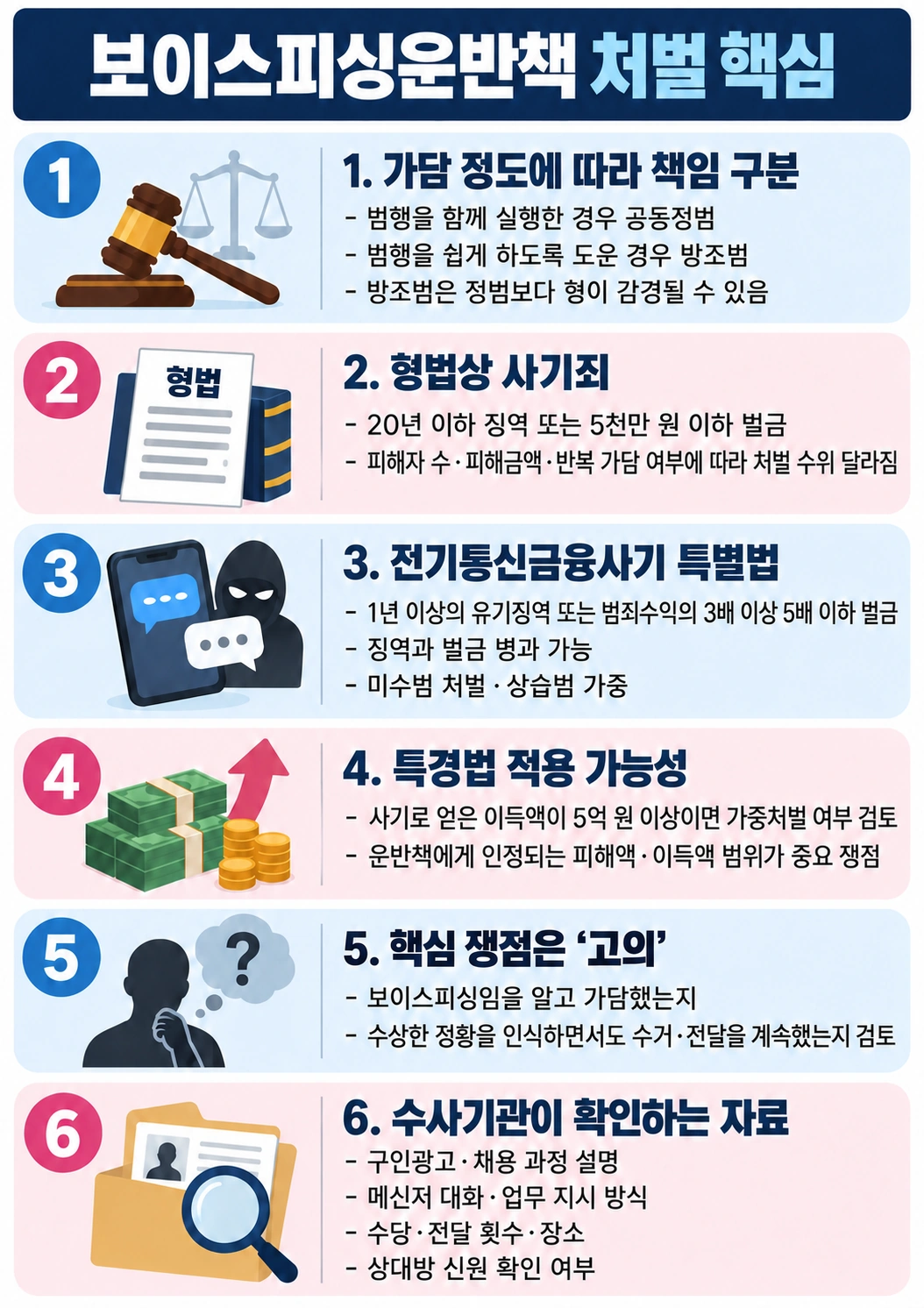 보이스피싱운반책, 혐의의 핵심