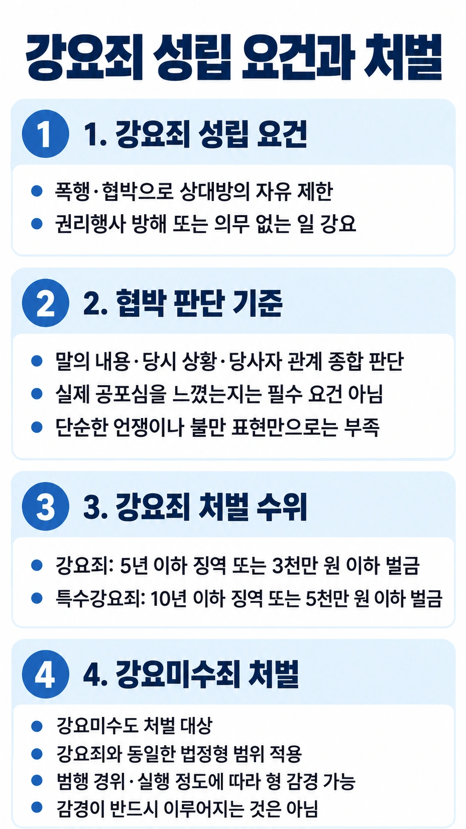 강요미수죄와 강요죄의 핵심 요약