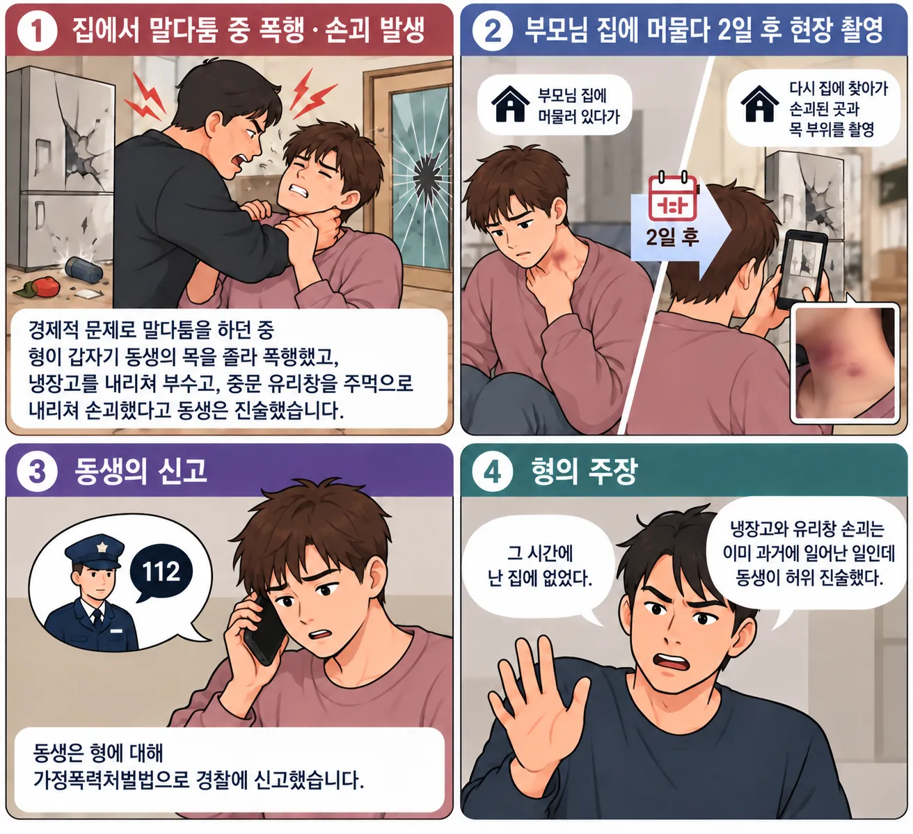 가정폭력처벌법 위반해 동생 폭행, 재물손괴한 형