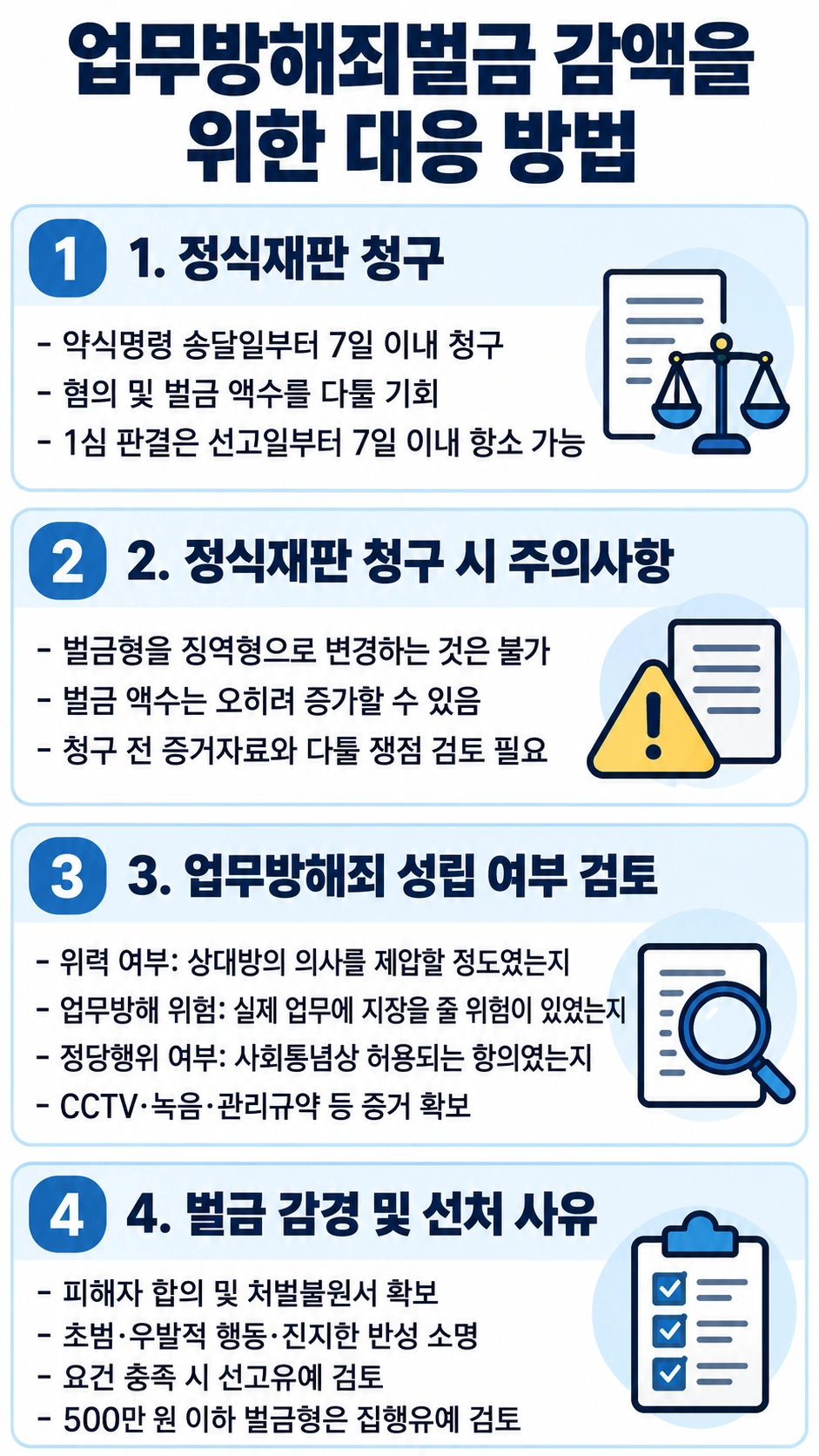업무방해죄벌금 감액을 위한 대응법