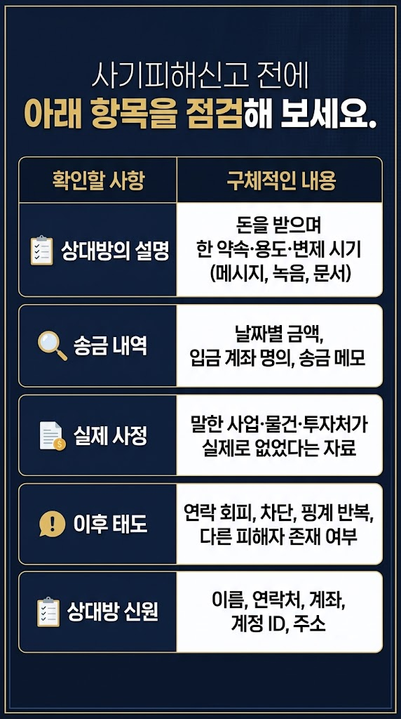 사기피해신고에 필요한 증거자료 정리