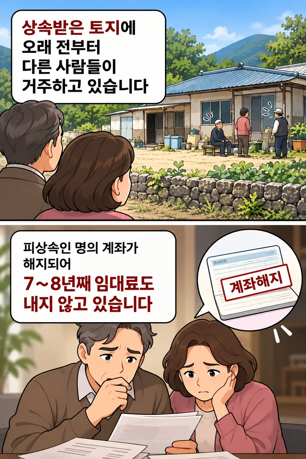 상속받은 토지를 점유하고 차임 지급하지 않은 임차인들