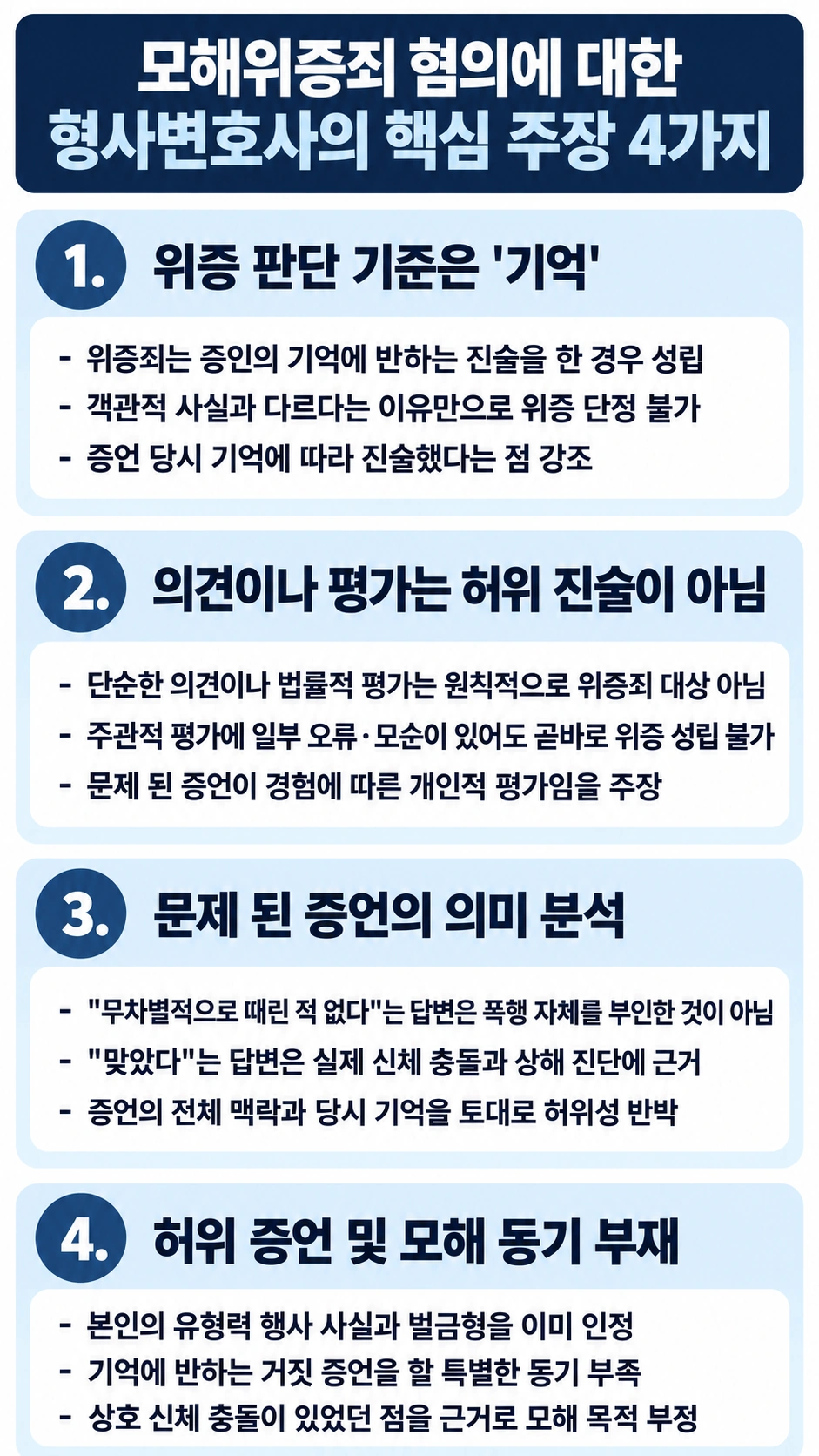 위증죄 반박에 나선 형사변호사의 핵심 주장