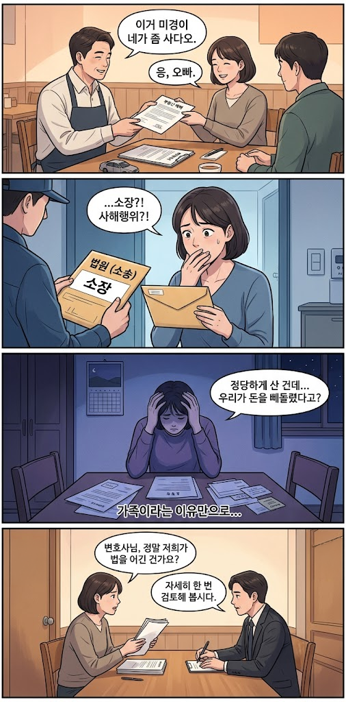 사해행위 성립요건과 채무자의 재산 처분 여부를 설명하는 이미지