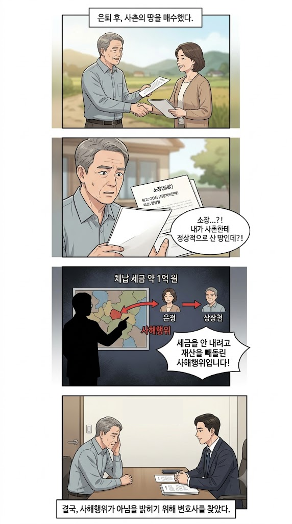 사해행위취소소송 제기 전 채무자의 재산 처분 내역을 검토하는 이미지