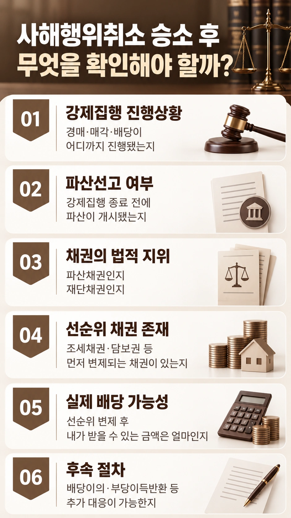 사해행위취소 소송 승소 후 확인해야 할 사항