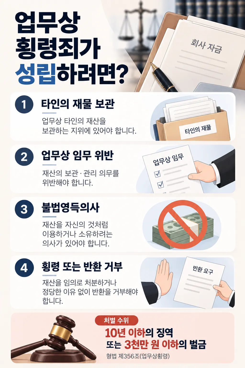 업무상 횡령죄 성립 요건