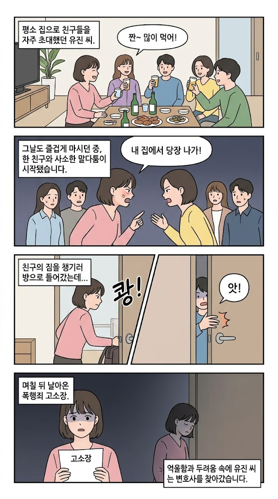 폭행고소를 준비할 때 CCTV·진단서·목격자 진술 등 증거자료를 확인하는 이미지