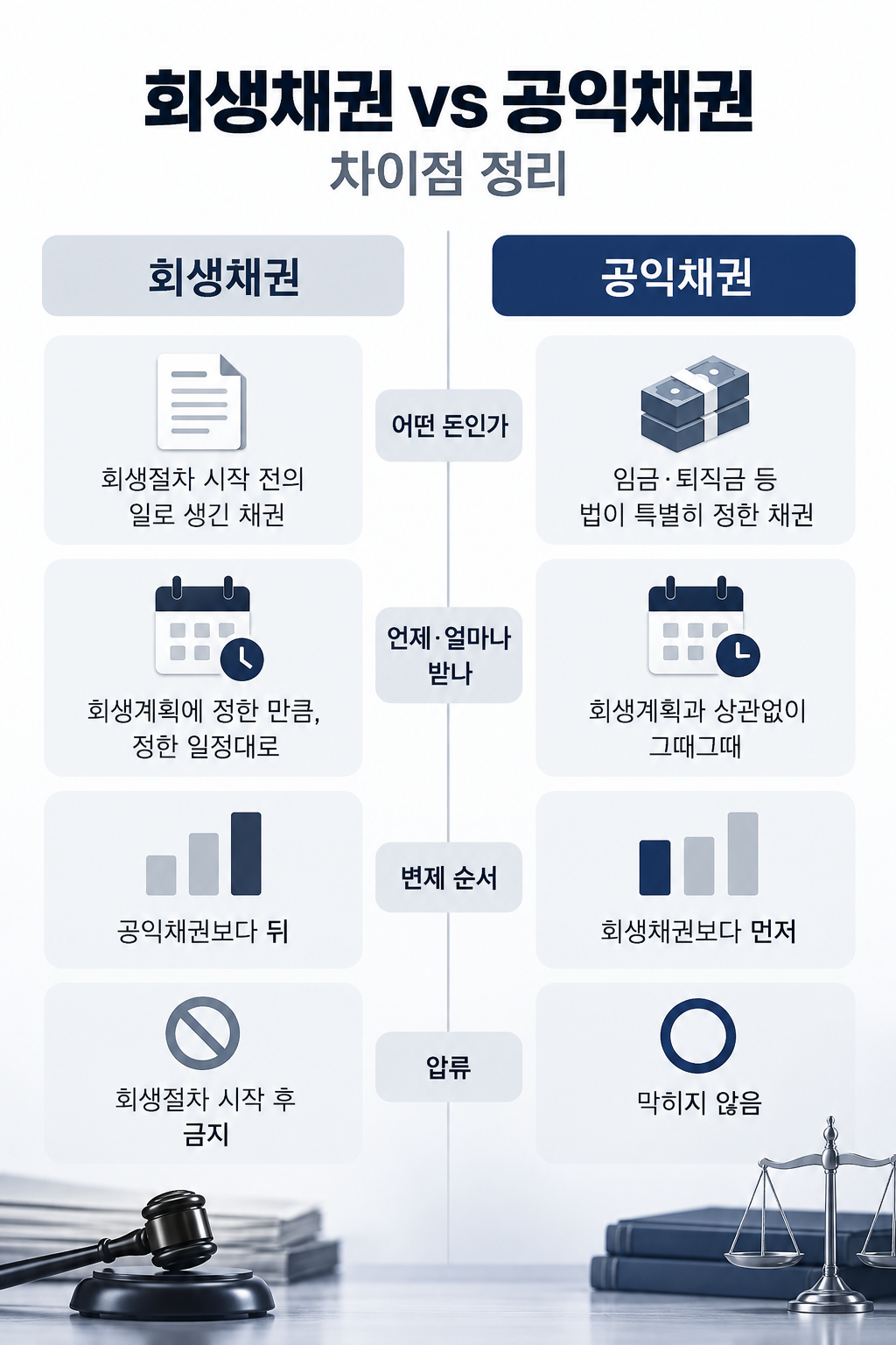 회생채권이 회생계획에 따라 어떻게 조정되는지 설명하는 이미지