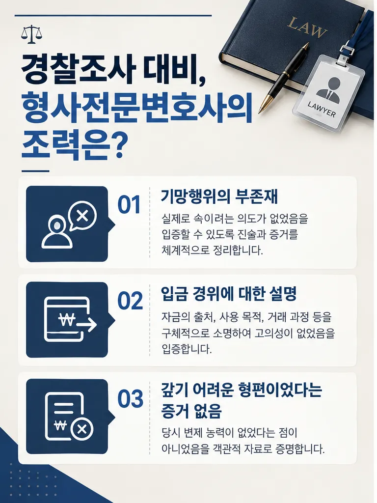 경찰조사 형사전문변호사 증거부존재 행위없음 불송치결정