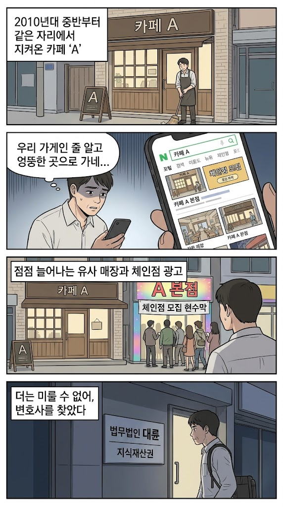 상표출원등록 절차에서 출원·심사·등록 단계를 정리한 이미지