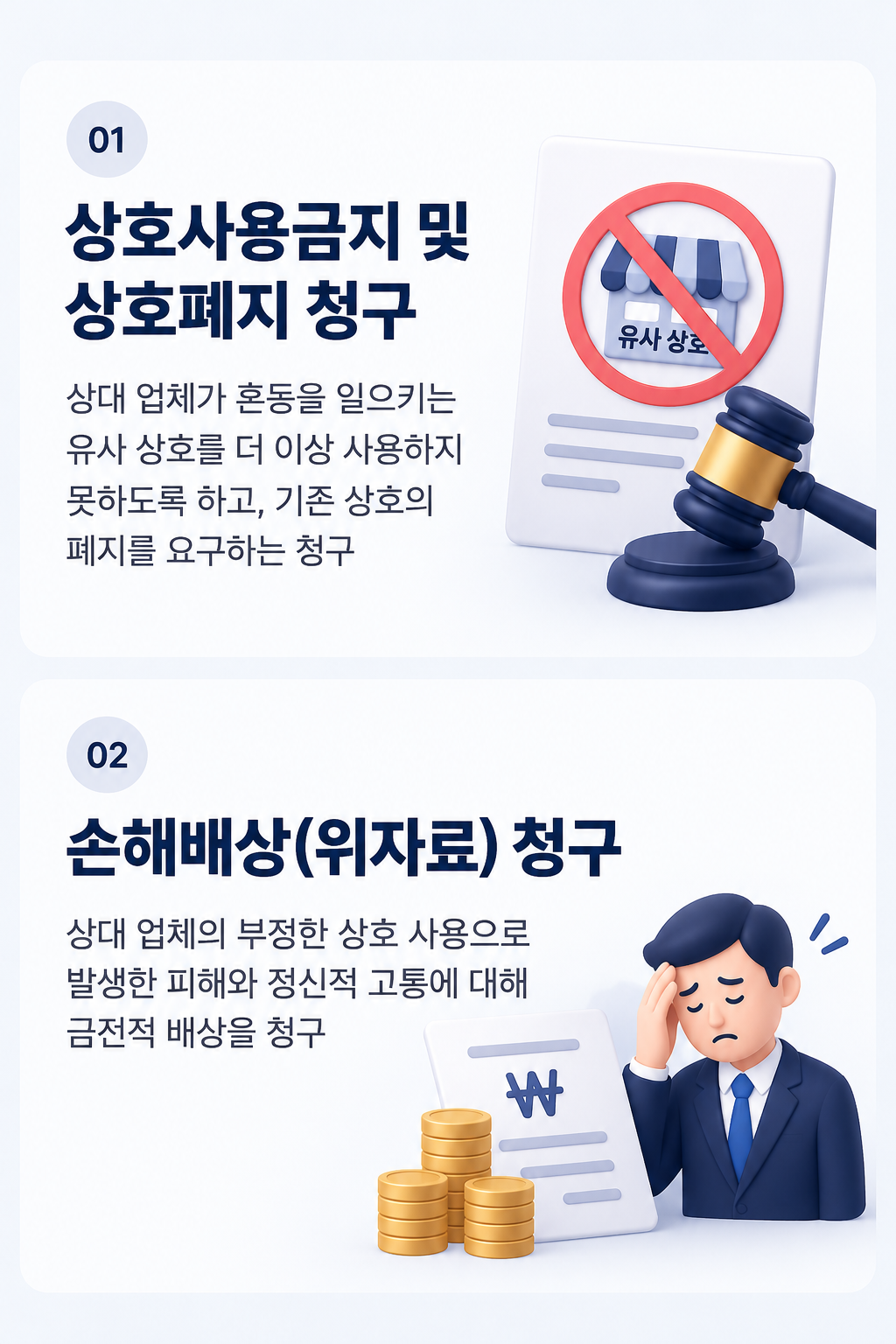 상표출원등록 전 동일·유사 상표 검색과 지정상품 검토 과정을 설명하는 이미지