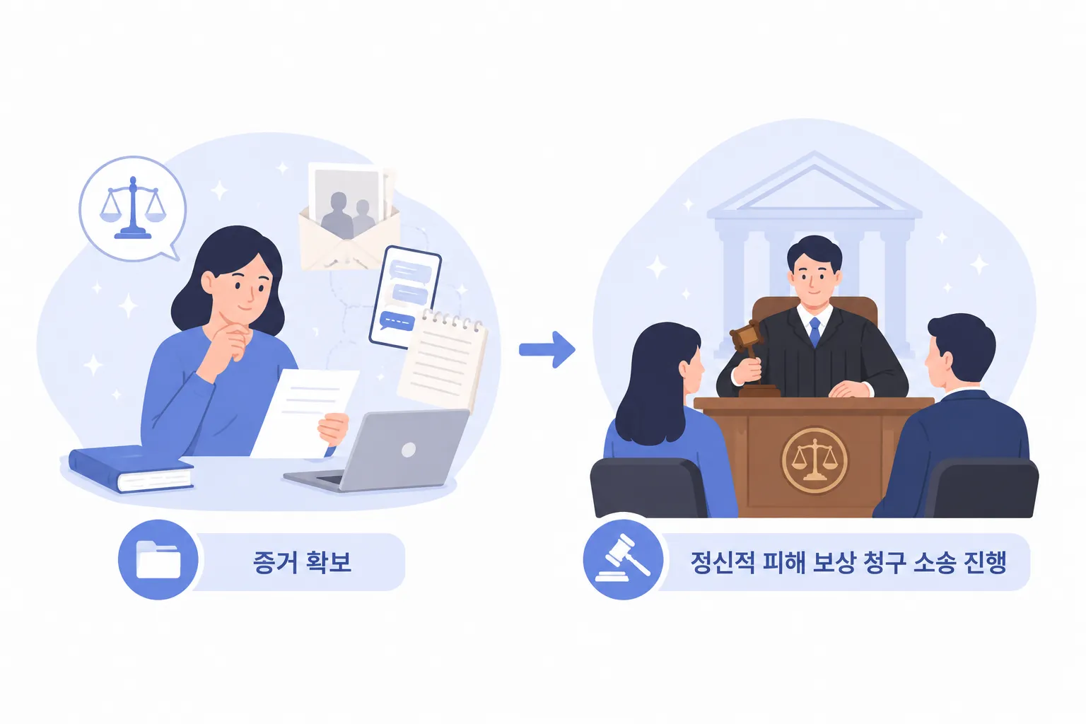 정신적피해보상 청구 방법 확인 내용