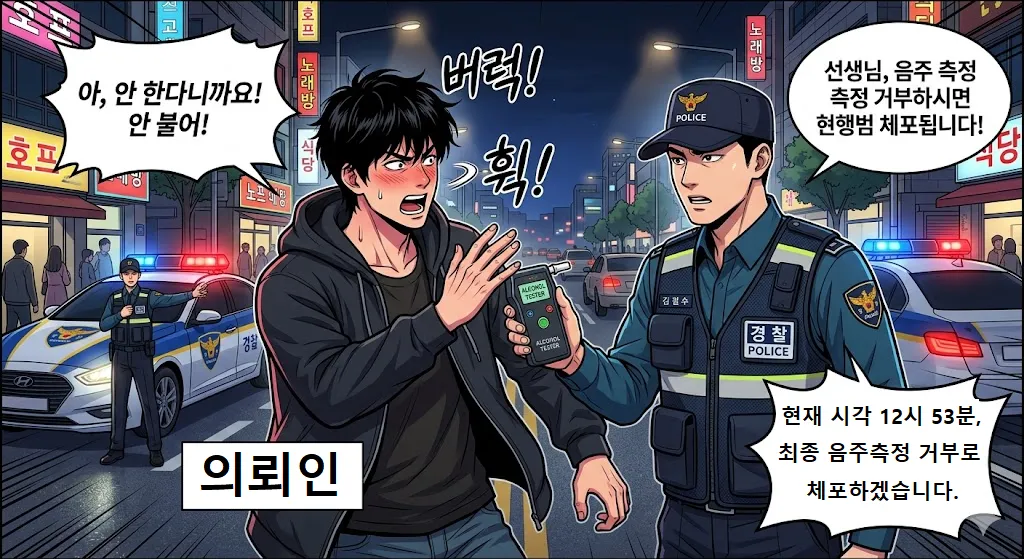 음주측정불응죄에 연루된 음주 전과 의뢰인