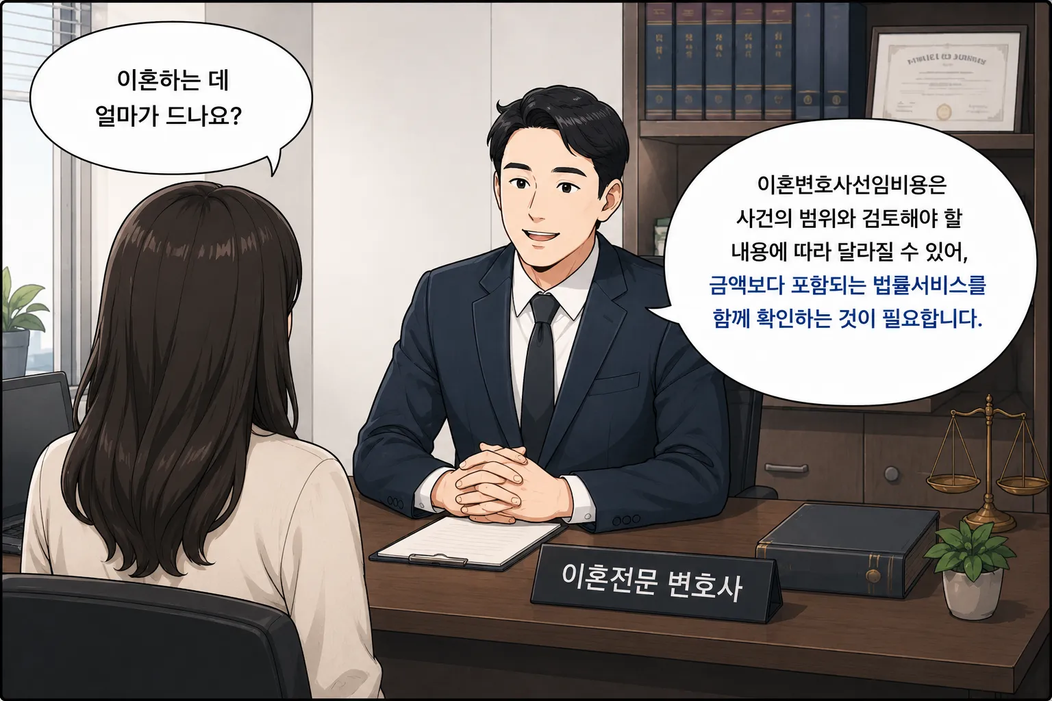 이혼변호선임비용 수임료 조정이혼변호사 양육권 위자료 재산분할 검토 확인