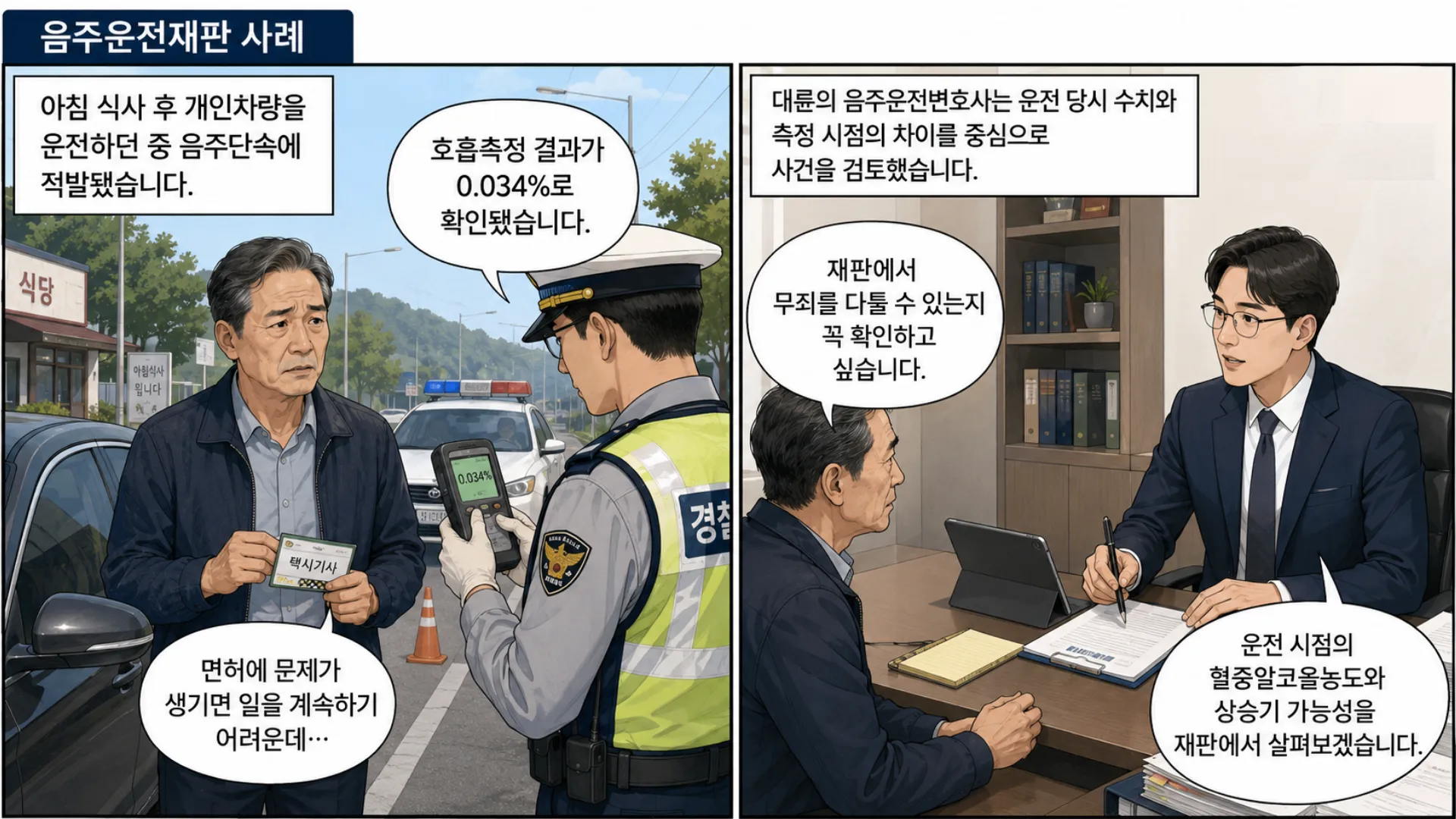 음주운전재판 구공판 불구속 위드마크 혈중알코올농도 무죄주장
