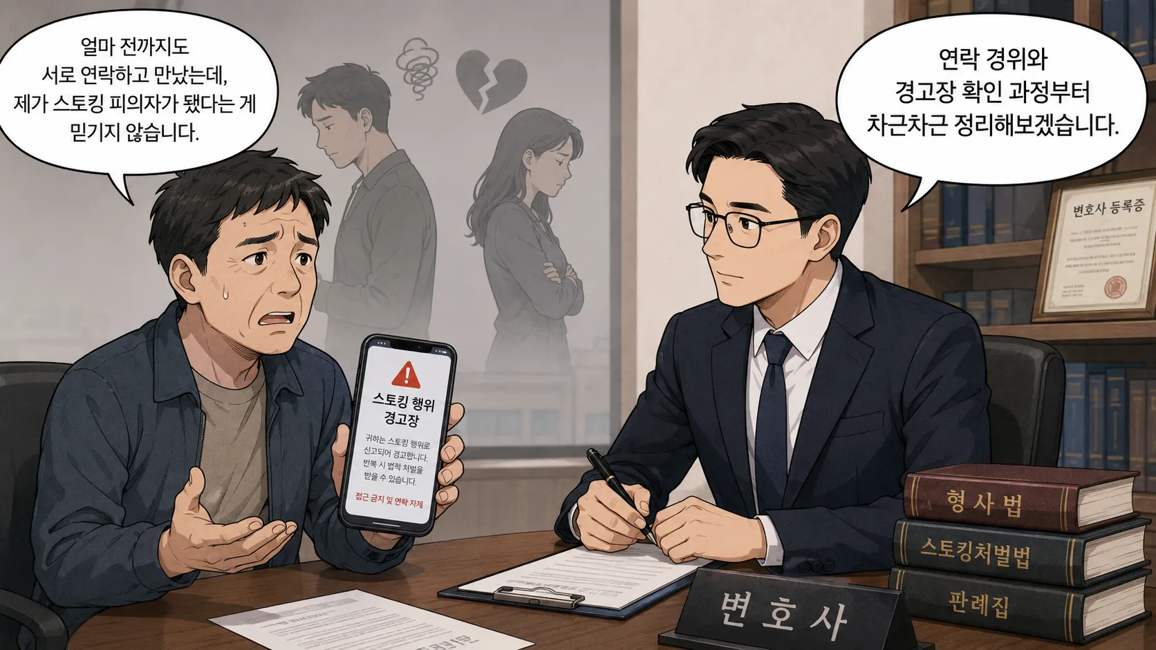 스토킹불송치 사건의 경찰조사 대응 방법과 문자·방문 행위의 지속성·반복성 판단 기준, 증거자료 정리 방법 설명