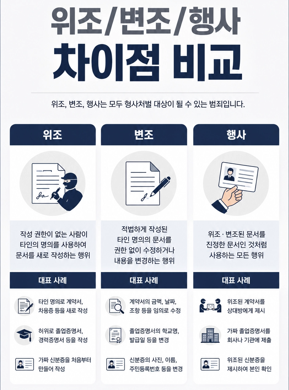 사문서위조행사죄 처벌 기준 쉽게 정리