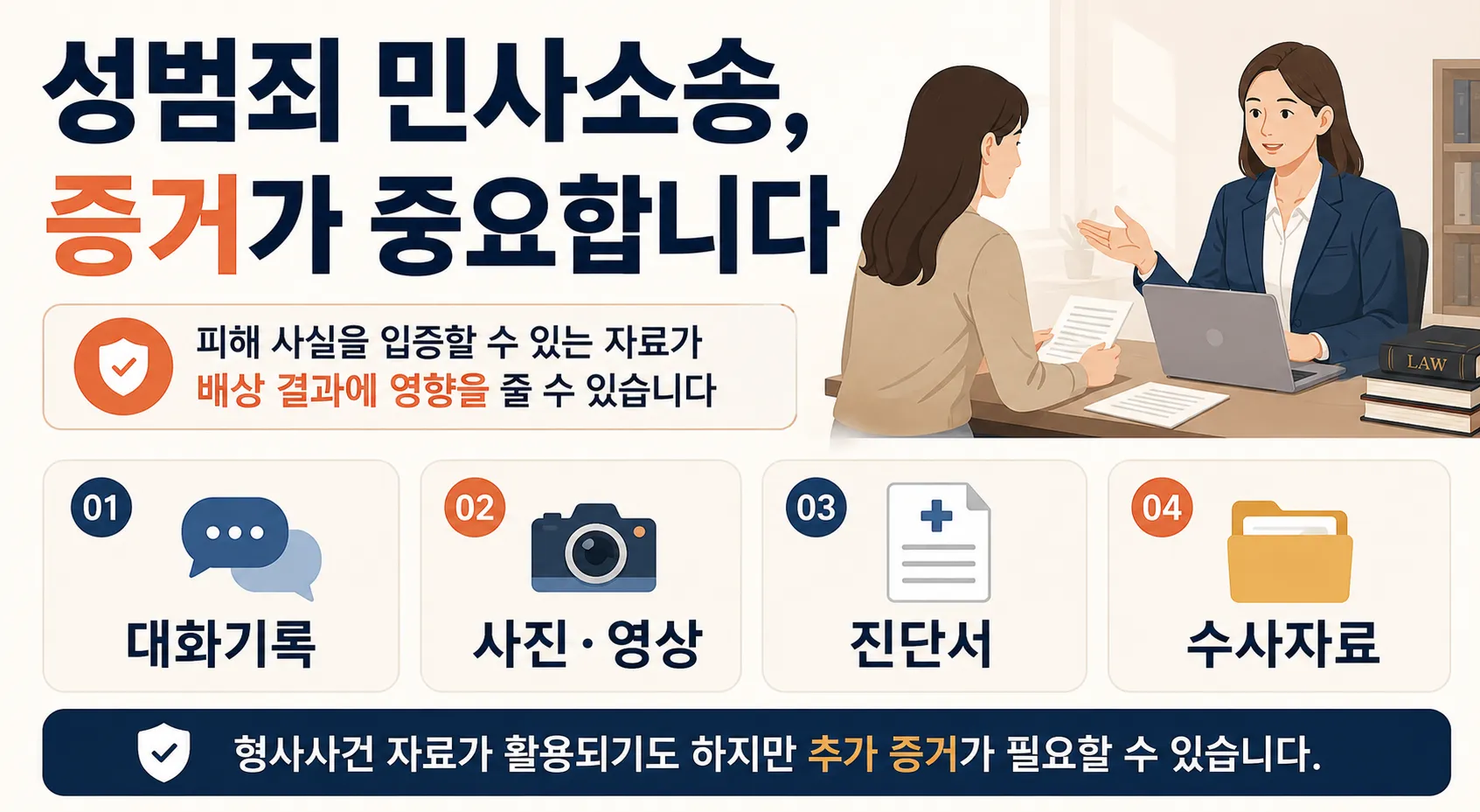 성범죄민사소송 진행 시 필요한 증거 확보 방법