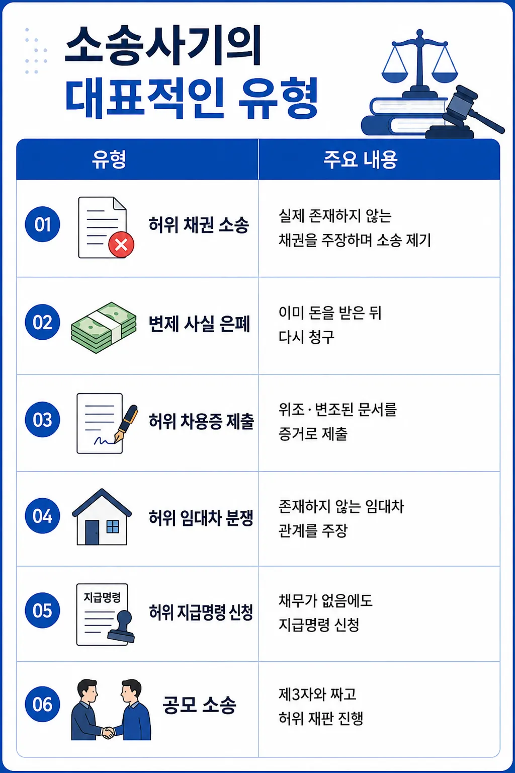 소송사기의 대표적인 범죄 유형 소개