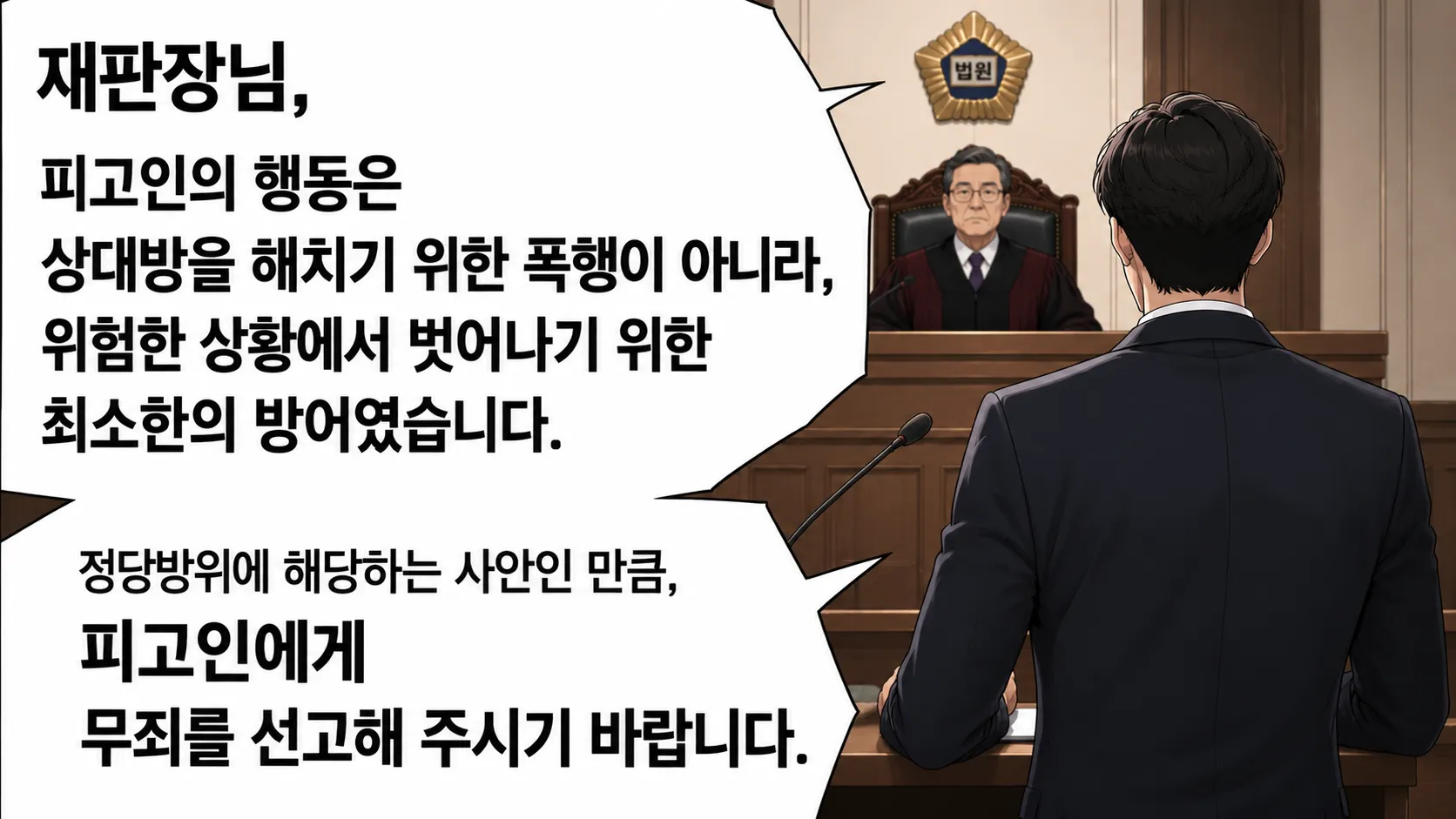 형사소송변호사 주장으로 정당방위 인정받은 사건