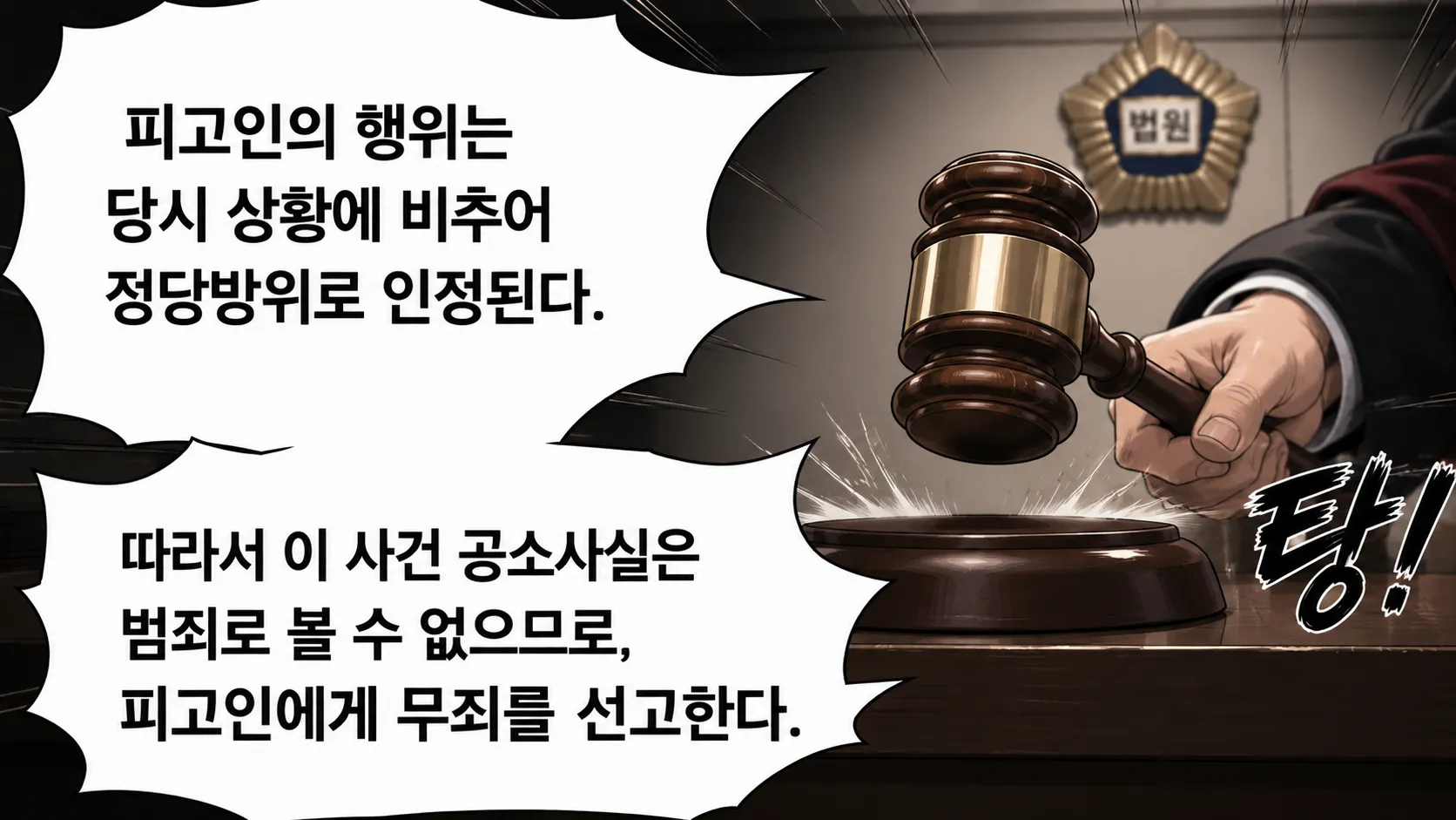 교대형사전문변호사 조력으로 정당방위 인정받은 사건