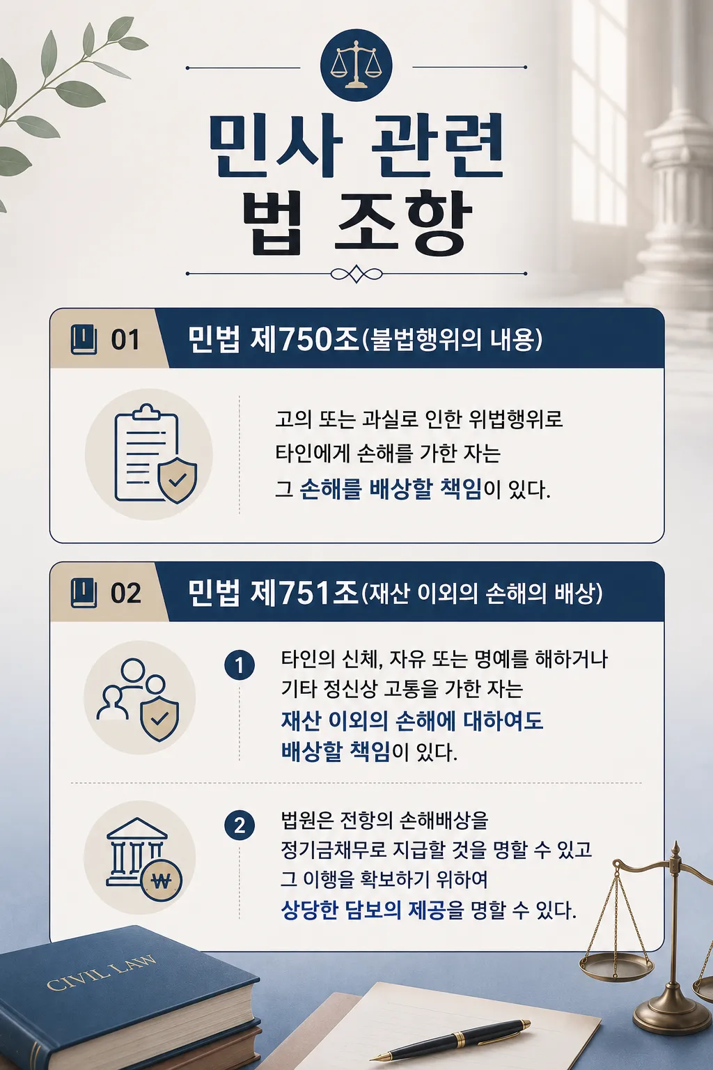 정신적손해배상 청구가 가능한 사례와 인정 기준