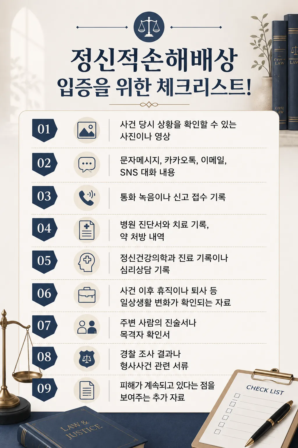 정신적손해배상 청구를 위한 증거 준비 방법 알아보기