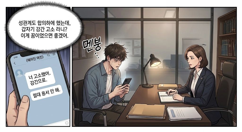 강간죄고소를 당했을 때 대응 방법을 설명합니다.