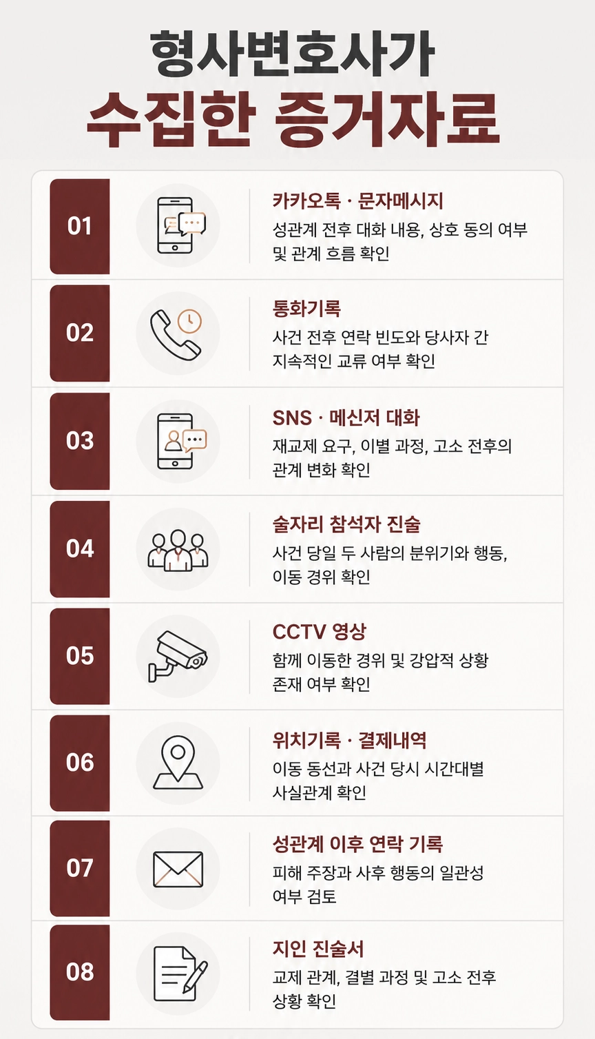 강간죄고소 혐의 시 증거 확보 방법을 설명합니다.