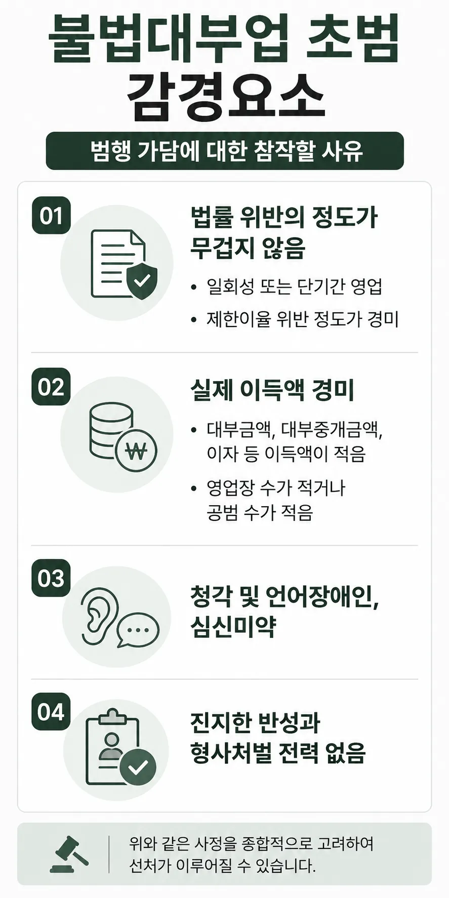 불법대부업초범 감경요소 피의자 대응 전략