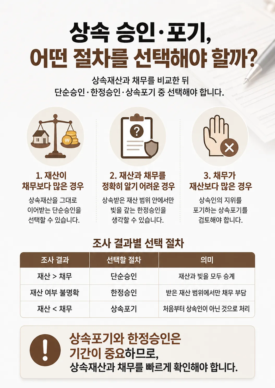 상속순위가 달라지는 대습상속·상속포기·한정승인 판단기준 설명
