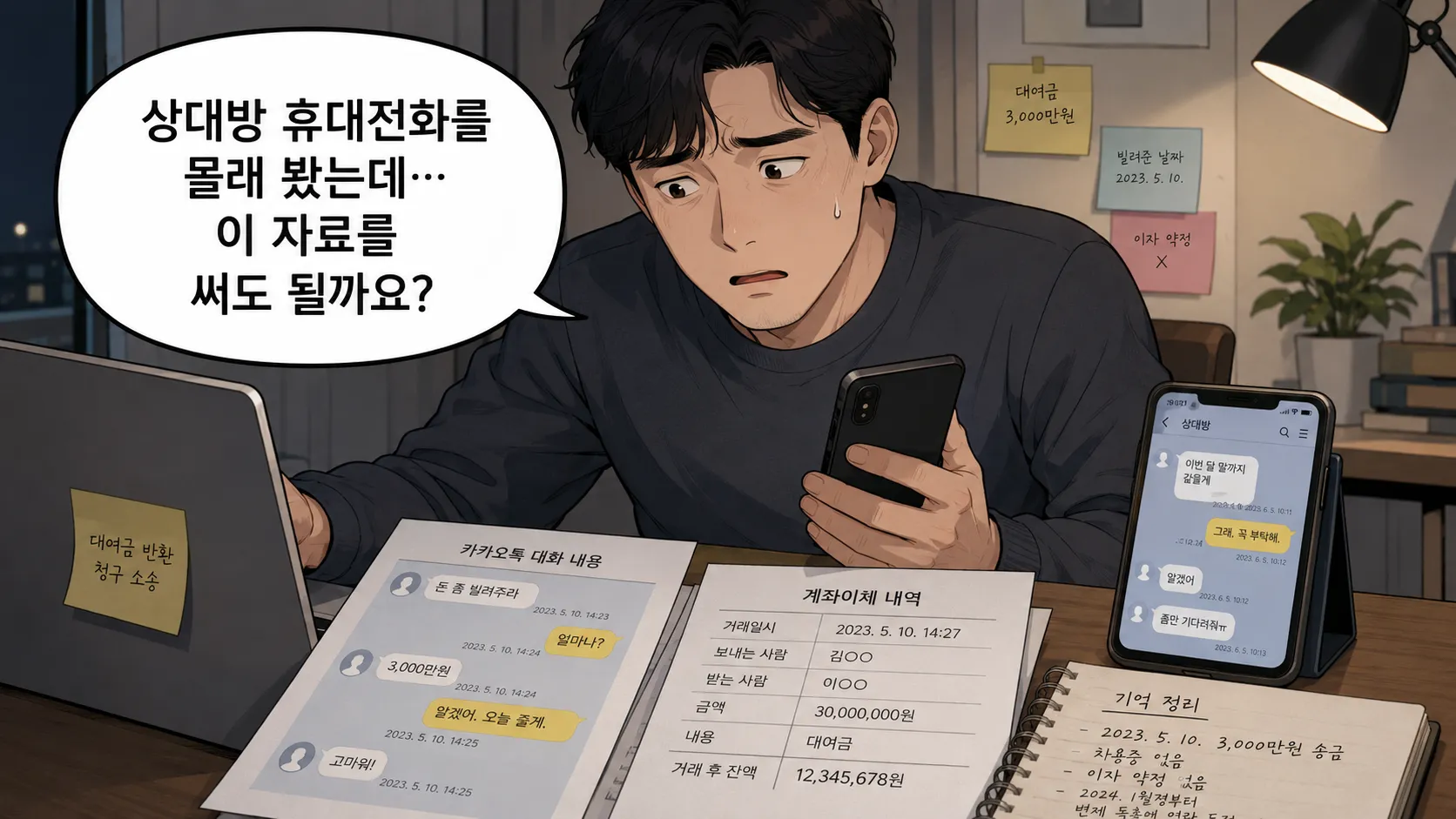 대여금민사소송에서 문자·카카오톡 대화로 대여 사실을 입증하는 방법
