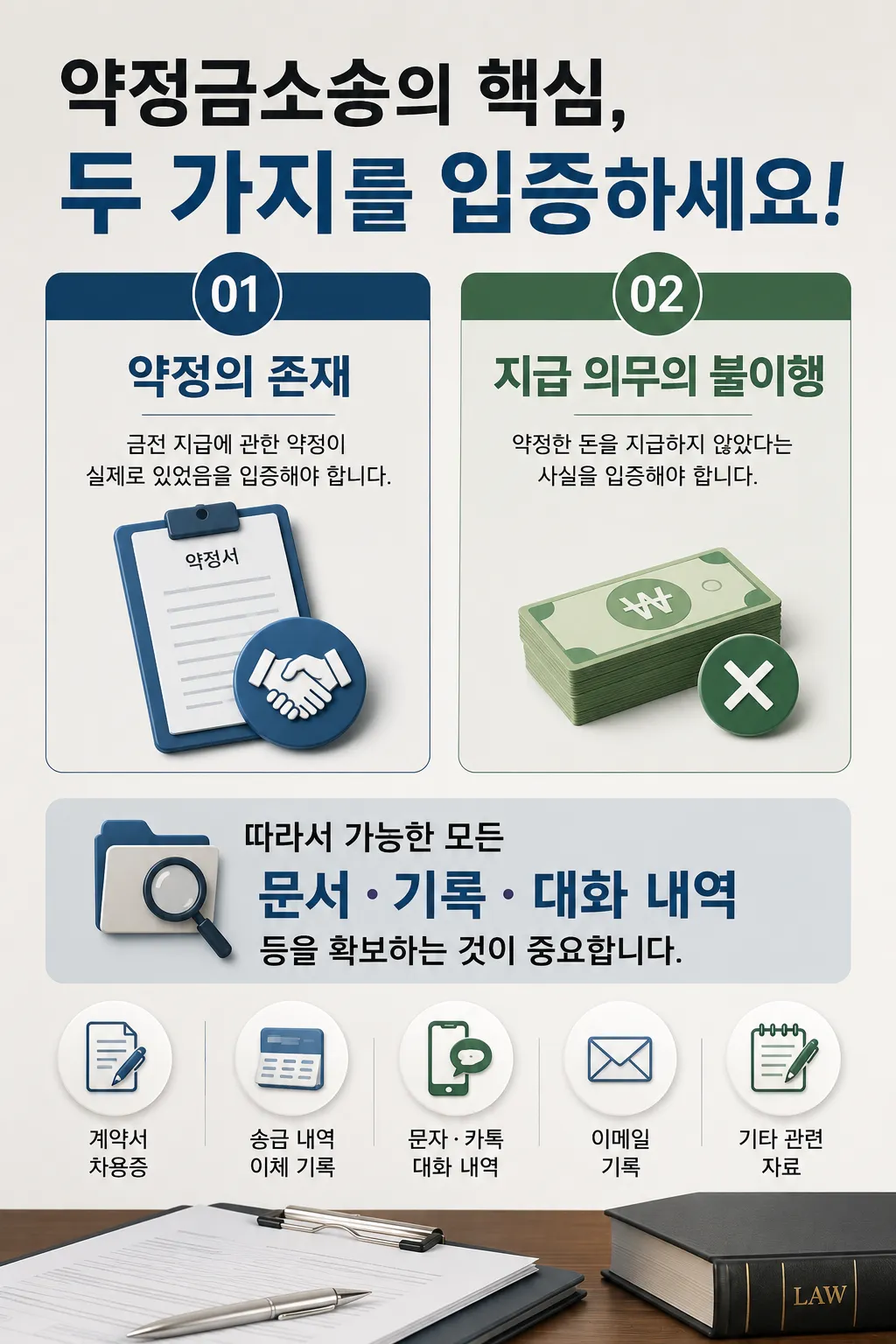 약정금소송을 위한 증거 준비하기