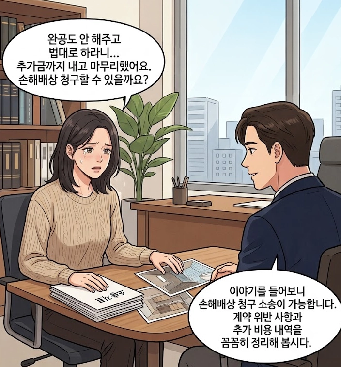 손해배상청구소송 제기 전 확인해야 할 사항을 안내하는 이미지입니다.