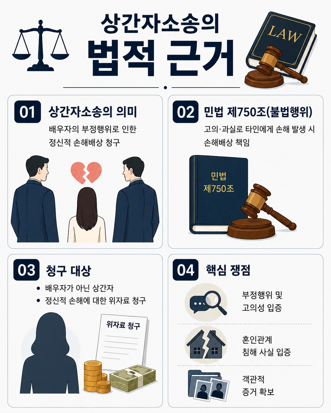 상간자소송, 정신적 손해에 따른 청구 대상 상간자