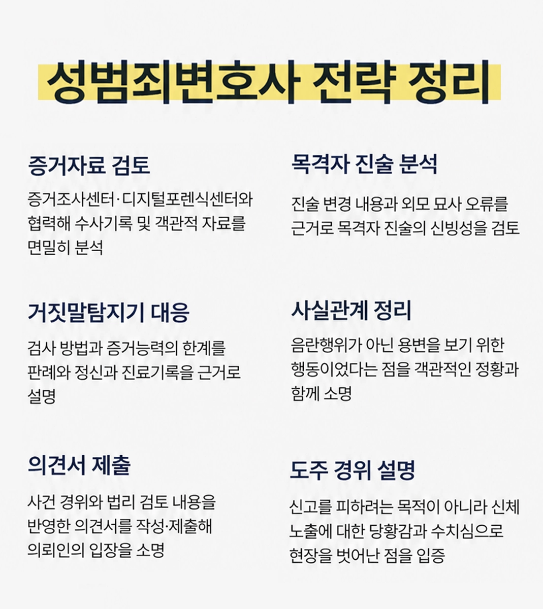 성범죄변호사의 초기 대응과 증거 확보 절차를 안내하는 이미지