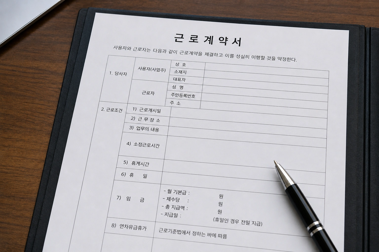 전주변호사상담, 근로기준법에 따른 근로계약서