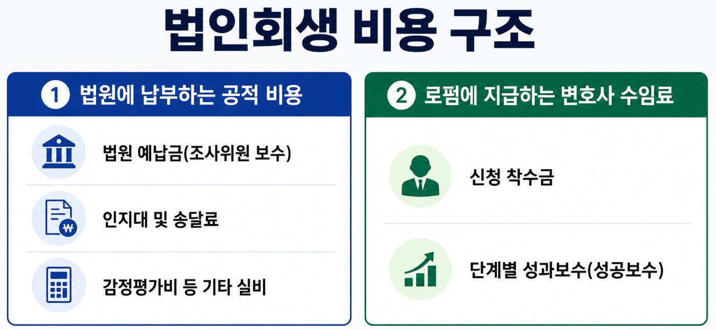법인회생 비용 수임료, 비용의 전체 구조는?