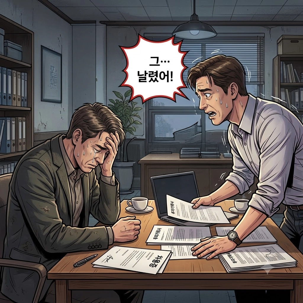 대여금반환청구소송에서 차용증과 계좌이체 내역 등 증거자료를 검토하는 모습
