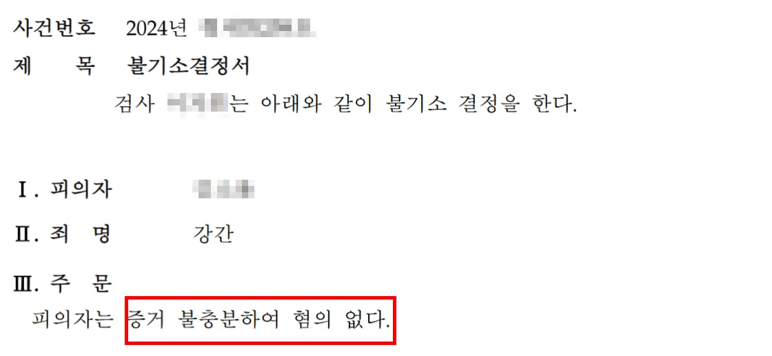 수원성폭행변호사의 성폭행 사건, 불기소 결정으로 마무리