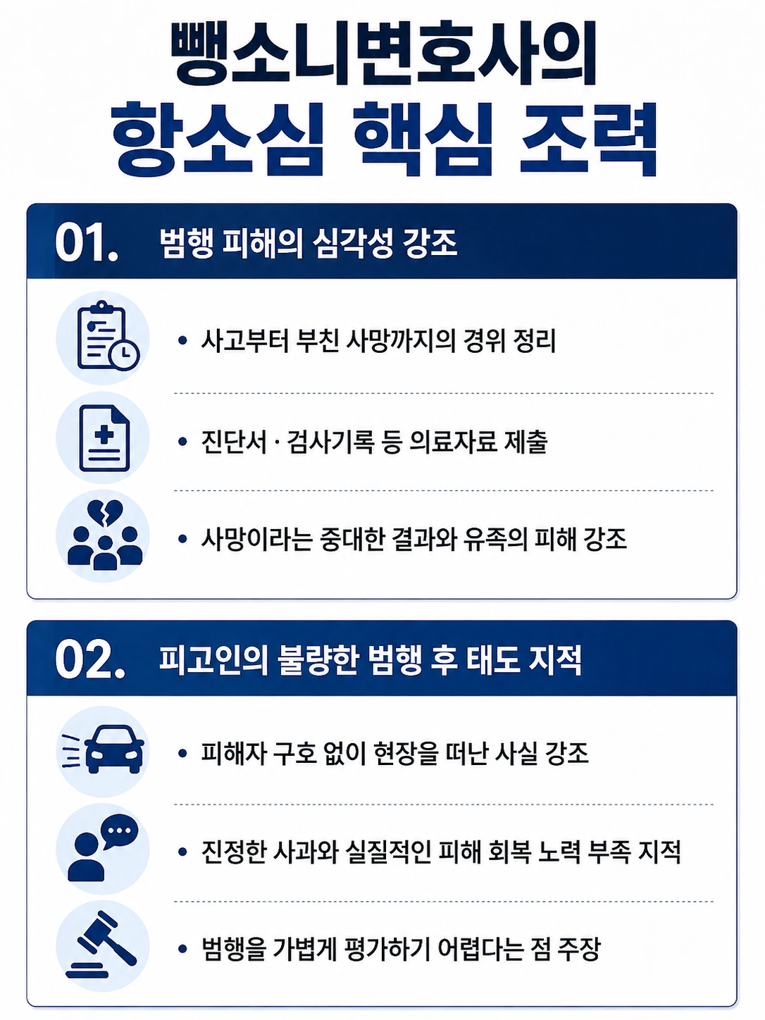 뺑소니변호사, 엄벌탄원서 제출 및 주장